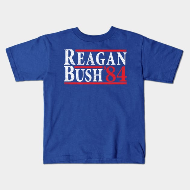 Reagan Bush '84 | Vintage Style Conservative Republican GOP Kids T-Shirt by zurcnami